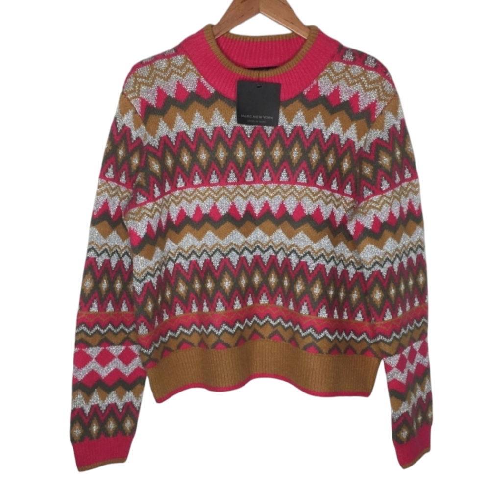 Marc Andrew New York Chunky Fair Isle Knit Sweater